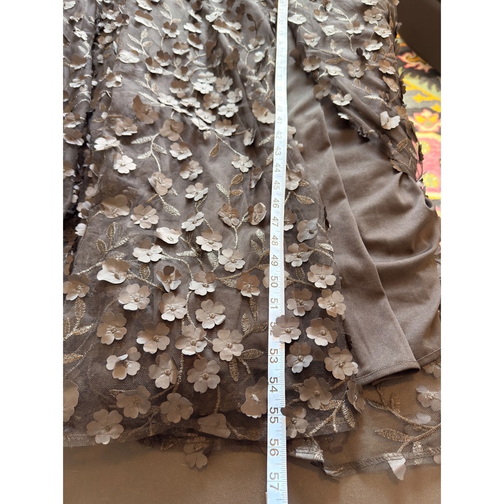 Xscape Long Sleeve V-Neck 3D Embellished Floral Gown Black Formal Event 22W - Picture 16 of 16